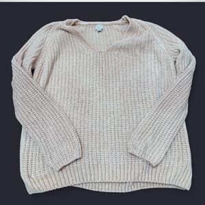 A New Day Tan/Pink/Cream colored sweater